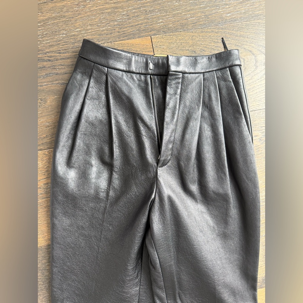 YSL Saint Laurent $3250 pleated lamb leather pants - Picture 6 of 9
